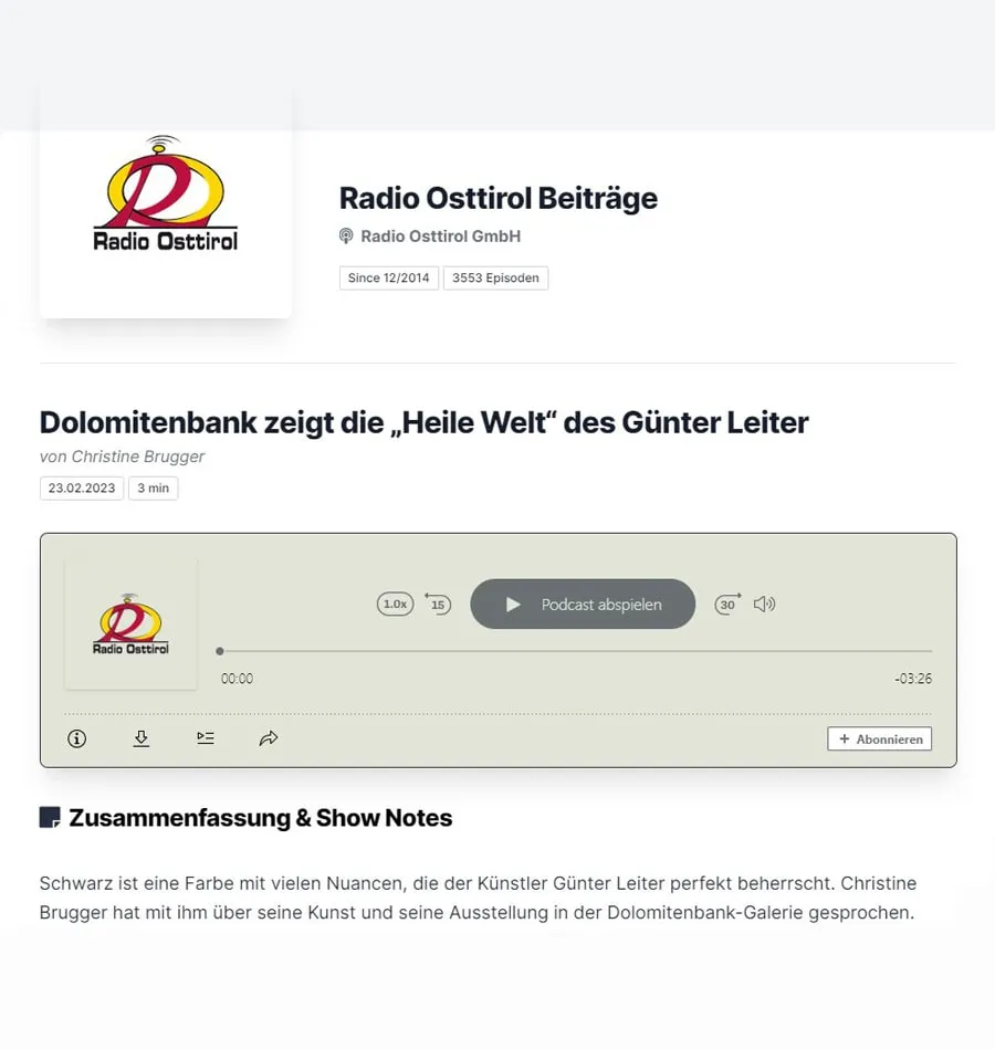 Beitrag Radio Osttirol - Heile Welt